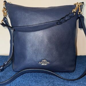 Coach Midnight Blue Textured Leather Bag